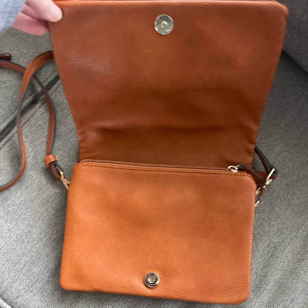 STREET LEVEL Demi Fold Over Vegan Leather Crossbody Bag